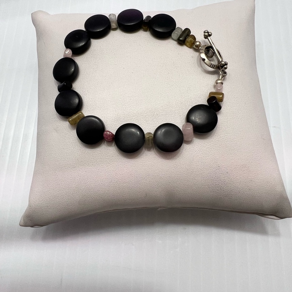 Elegant Black and Multicolor Beaded Bracelet